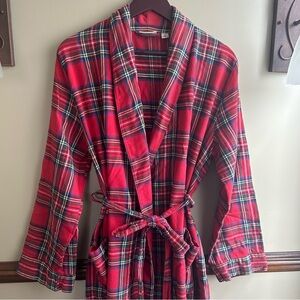 LL Bean Women's Scotch Plaid Flannel Robe